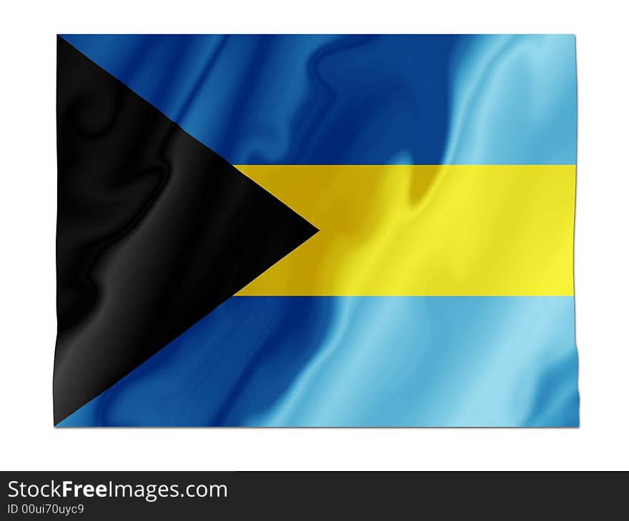 Fluttering image of the Bahamas national flag. Fluttering image of the Bahamas national flag