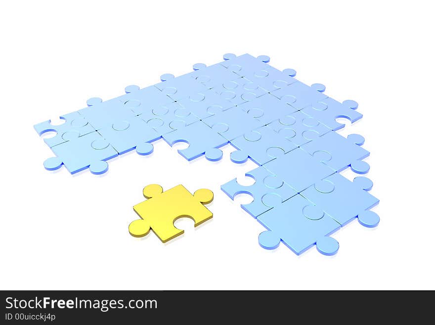 Puzzle concept isolated in white background