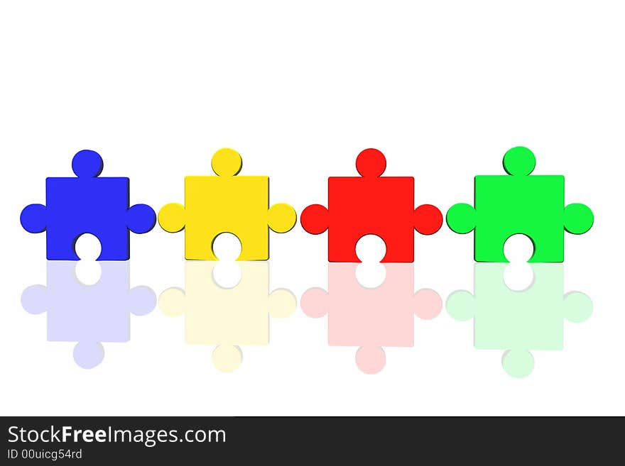 Puzzle concept isolated in white background