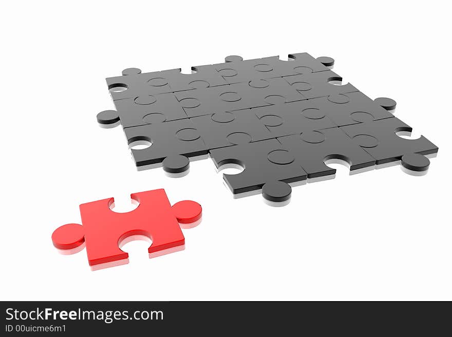 Puzzle concept isolated in white background