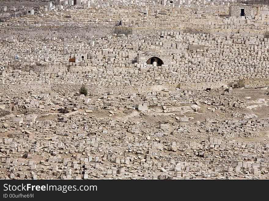 Structure of cemetery on Olive mountain in Jerusalem. Structure of cemetery on Olive mountain in Jerusalem.