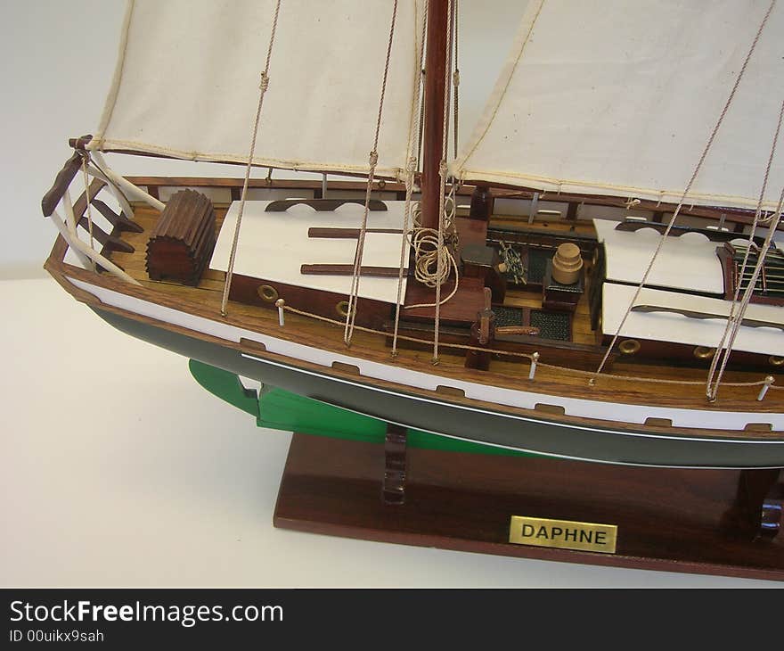 Green sail boat model