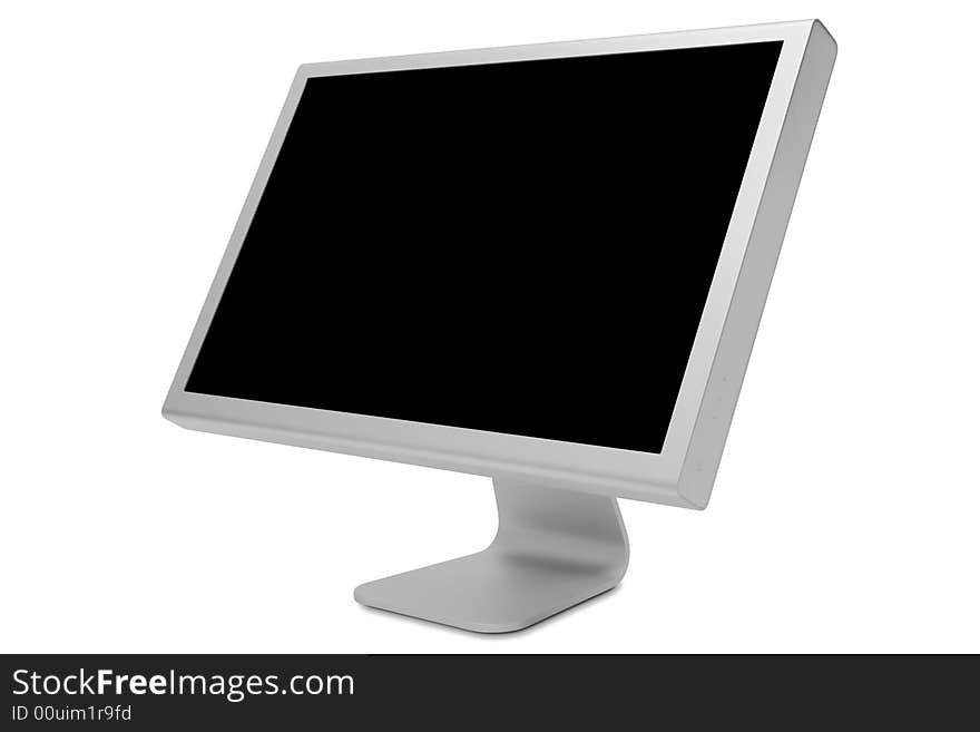 The modern and thin display on a white background