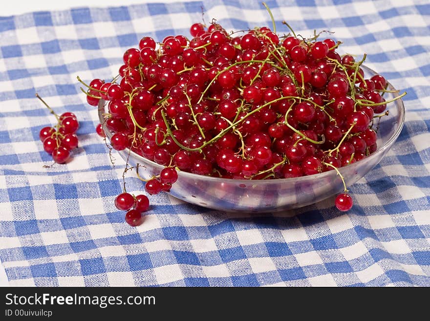 Fruit serias: red currant in the glass bowl