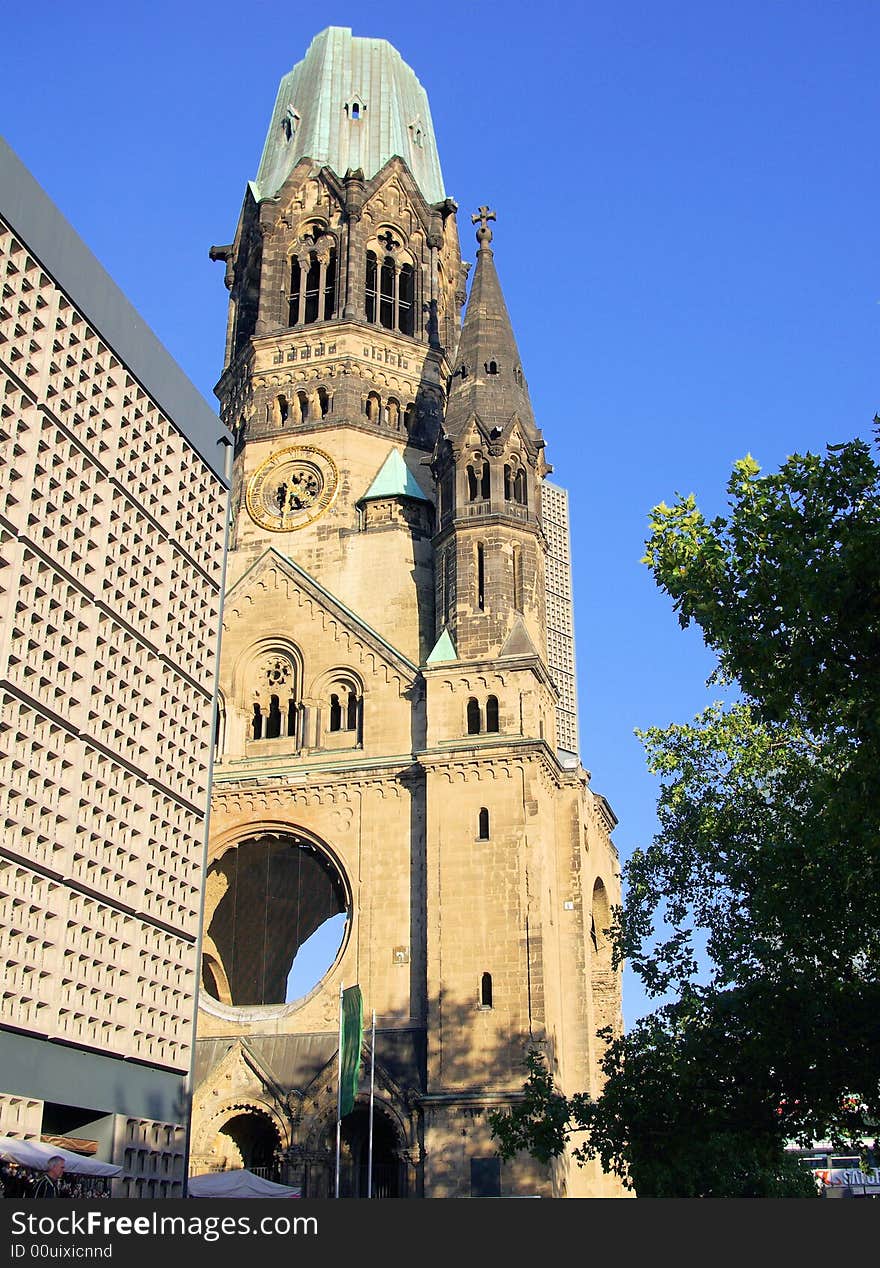 Old and new church in berlin Germany