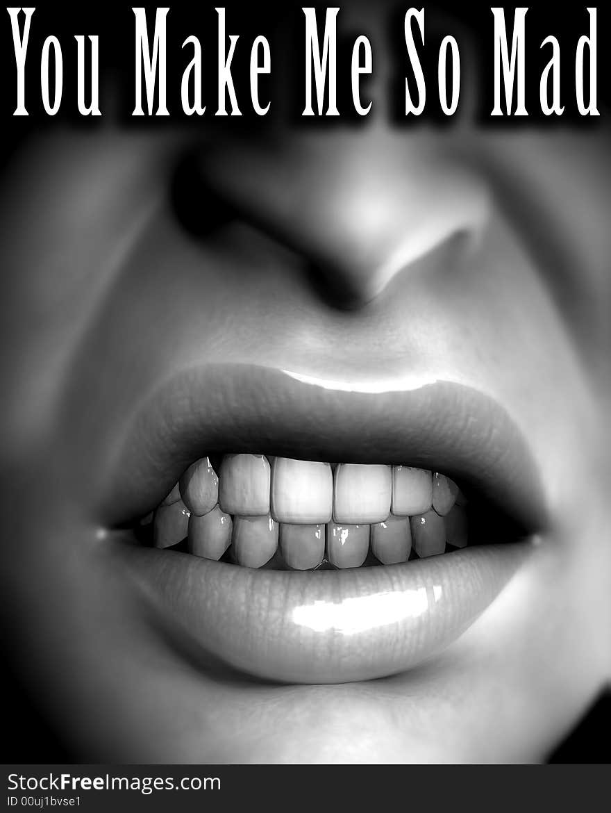 An conceptual image of a very angry female mouth. An conceptual image of a very angry female mouth.