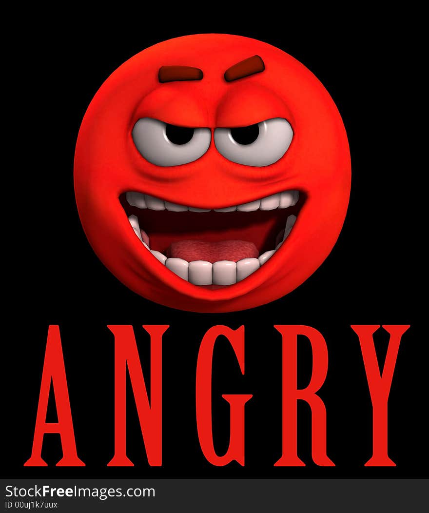 A conceptual image of a cartoon face that is very angry. A conceptual image of a cartoon face that is very angry.