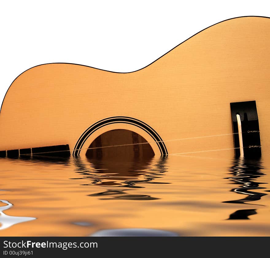 Ukulele a-small acoustic guitar. It is isolated on a white background