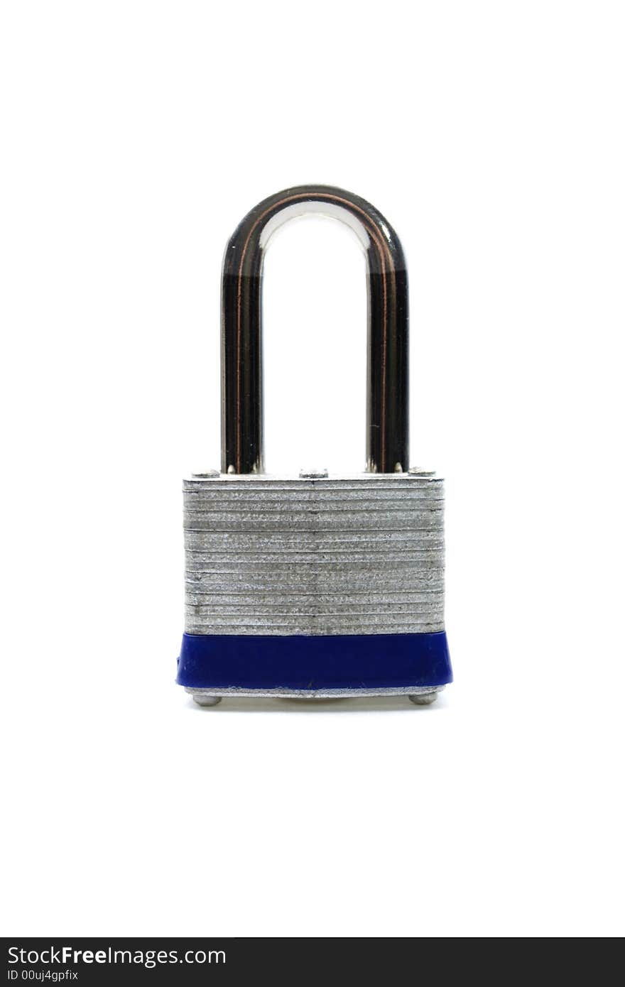 A locked padlock against a white background