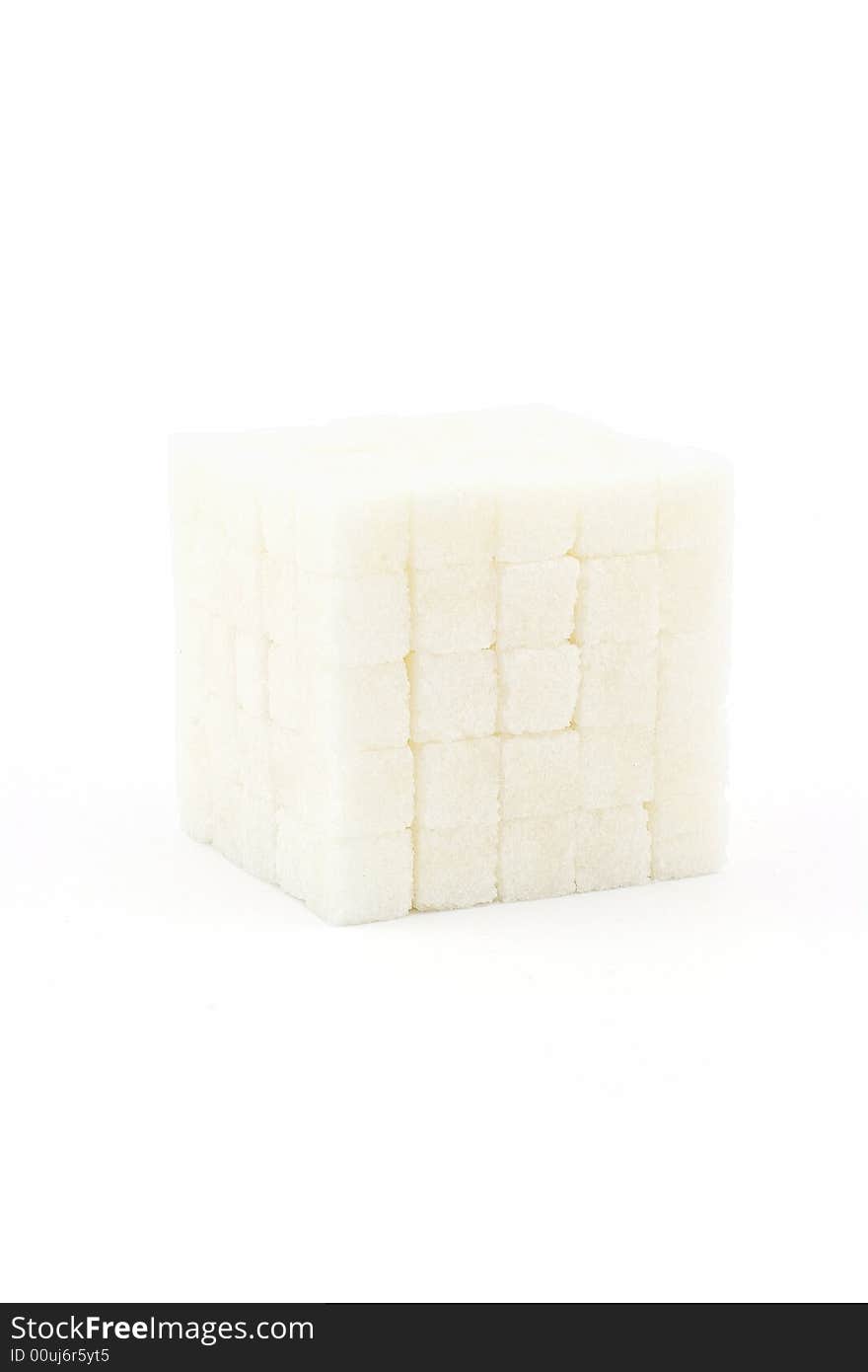 Isolated photo of cub of lump sugar. Isolated photo of cub of lump sugar