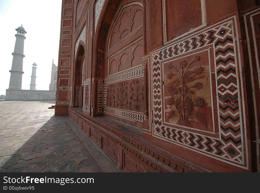 Taj Mahal viewed from east mosque