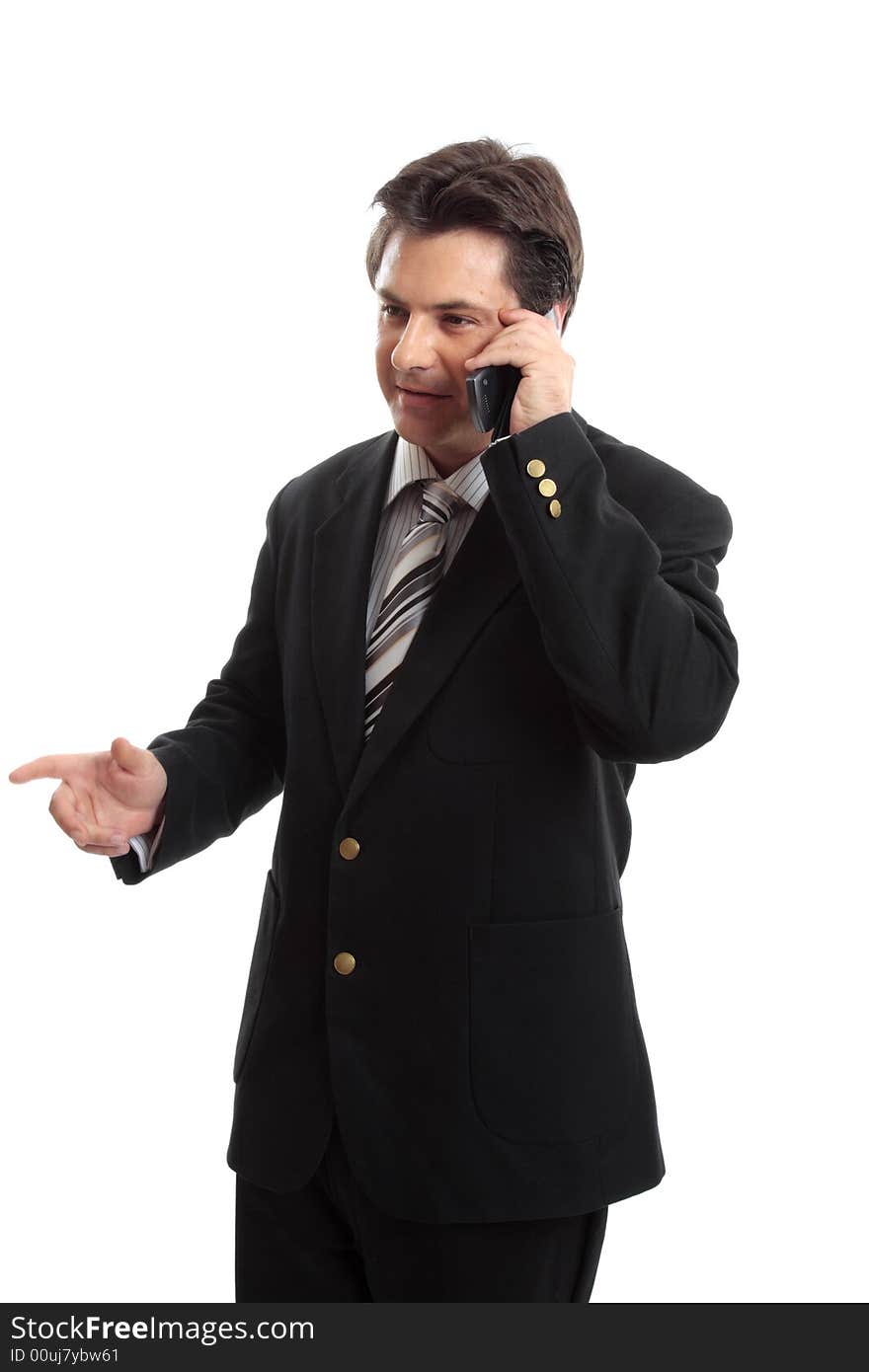 Businessman having conversation on the mobile phone. Businessman having conversation on the mobile phone.