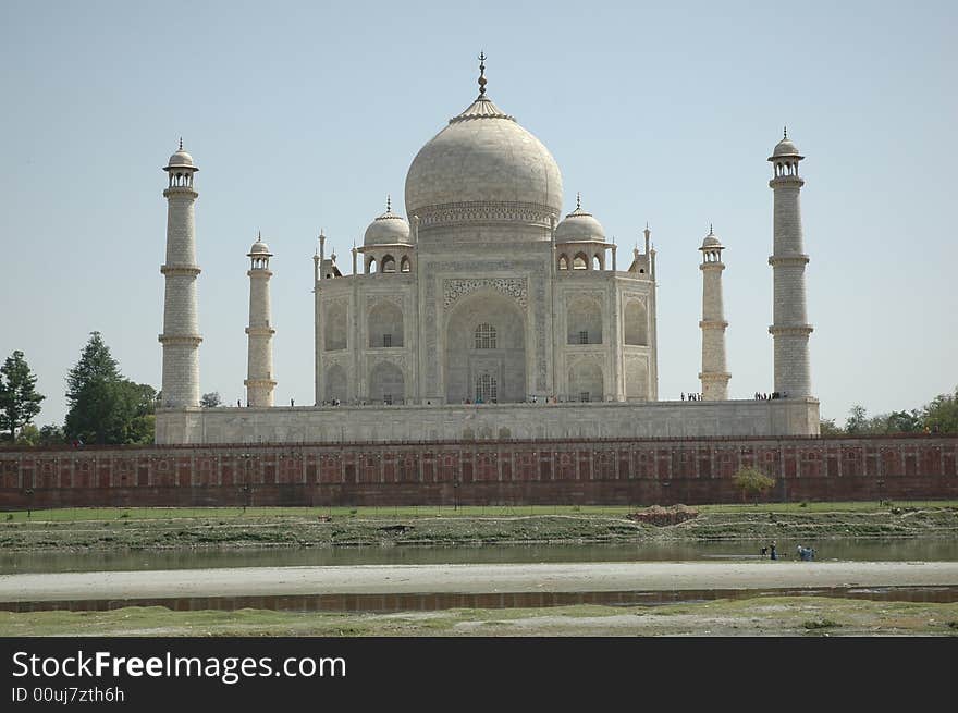 Taj Mahal from far side of the Yamuna River