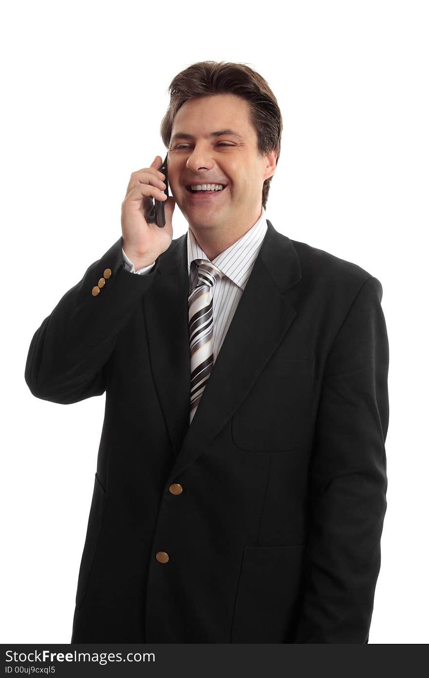 Happy Businessman On Phone