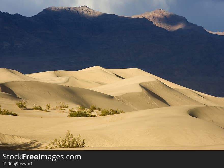 Sand Dunes and Mountains