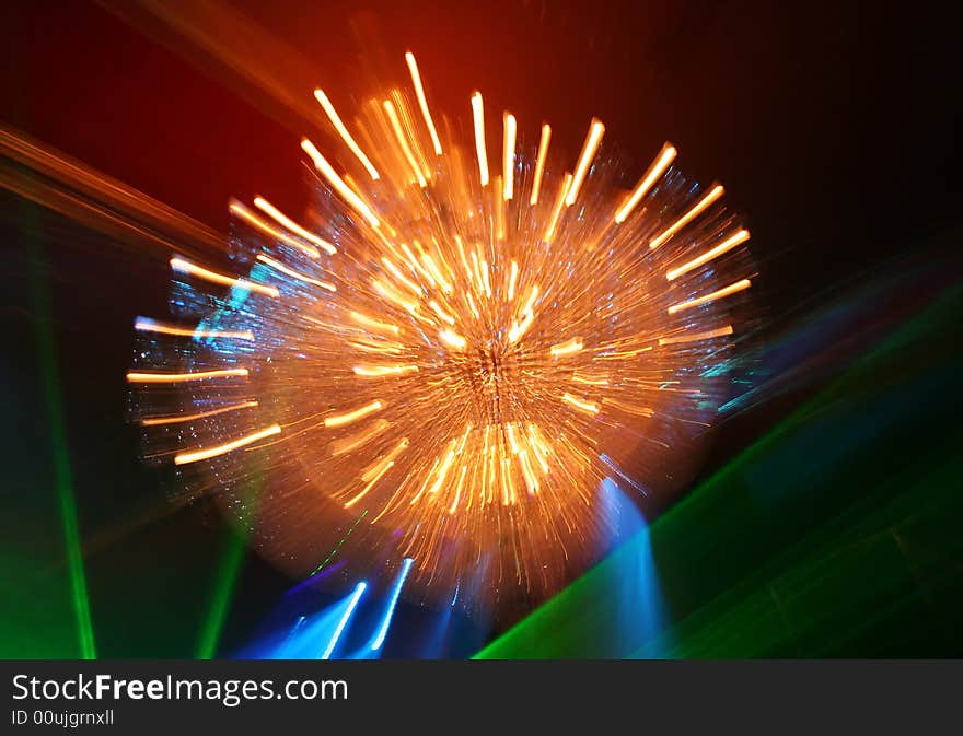 Chandelier in the club. orange