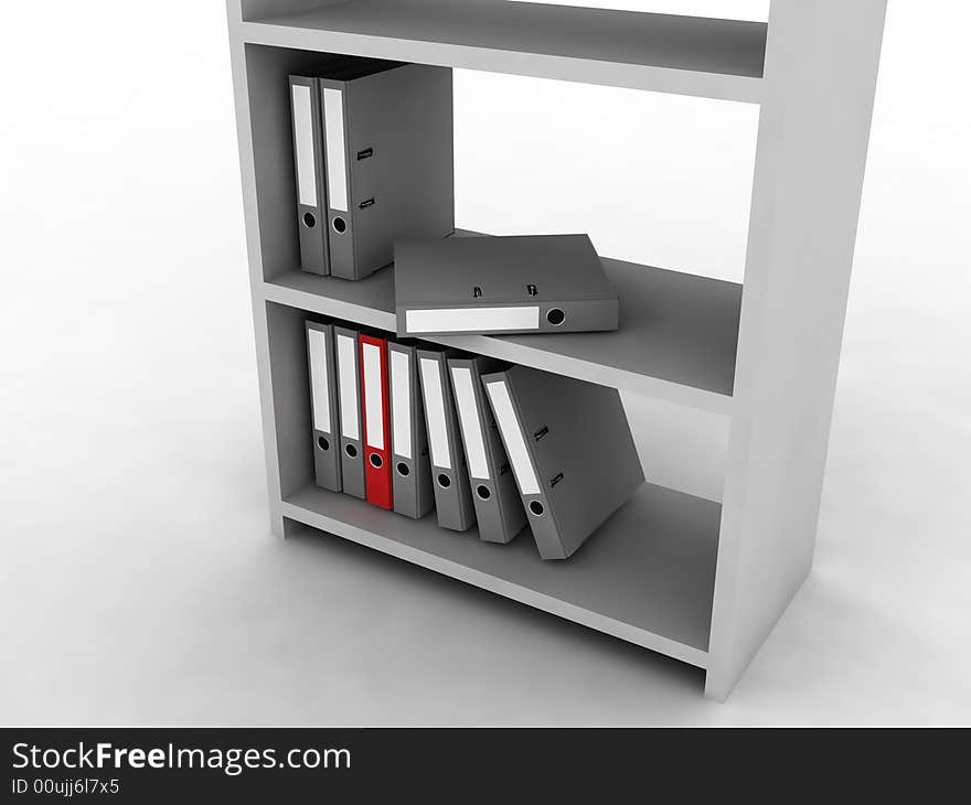 Shelf with folders