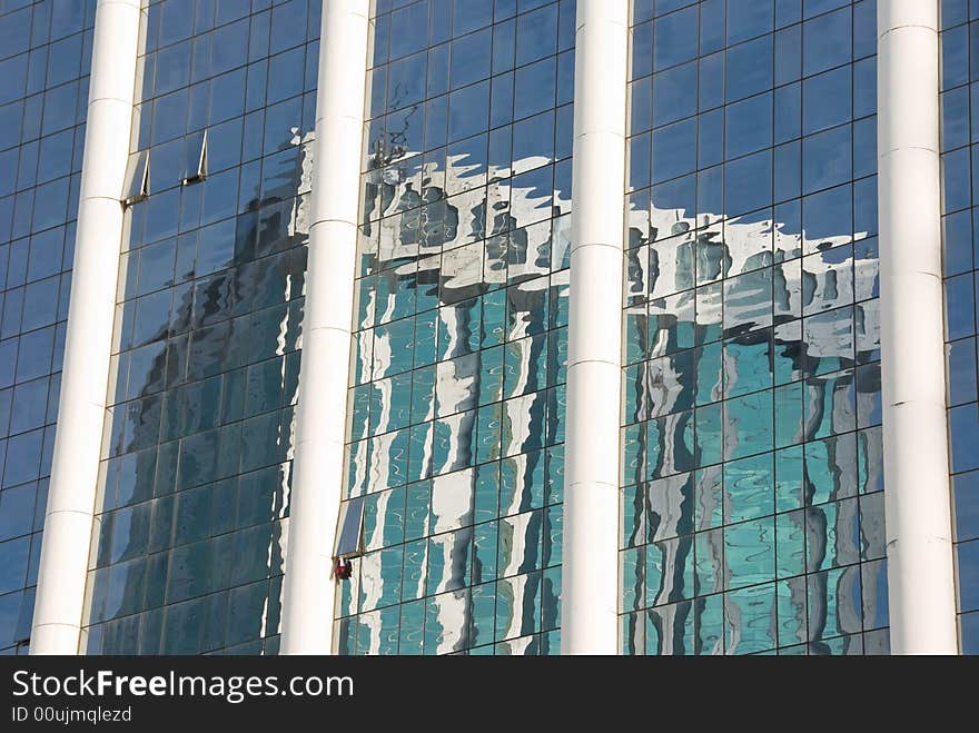 Skyscraper window reflections