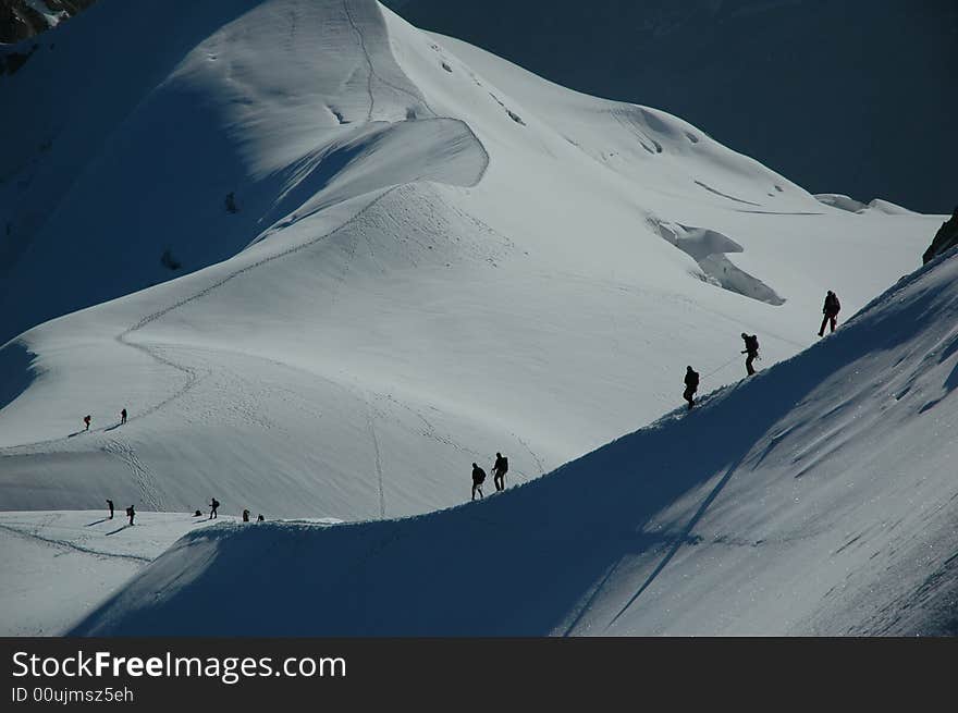 Climbers on ridge