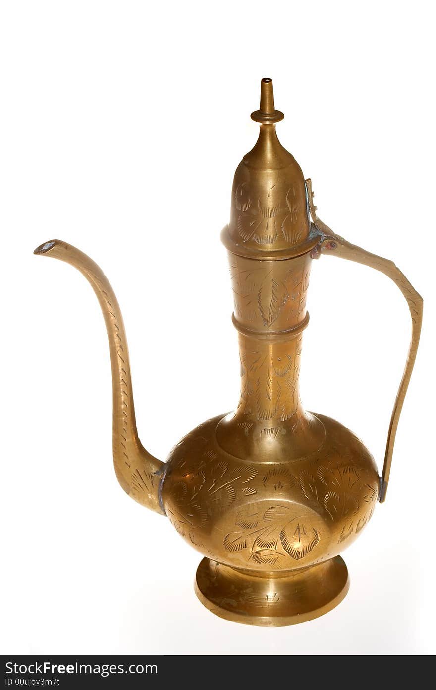 Antique brass coffee pot