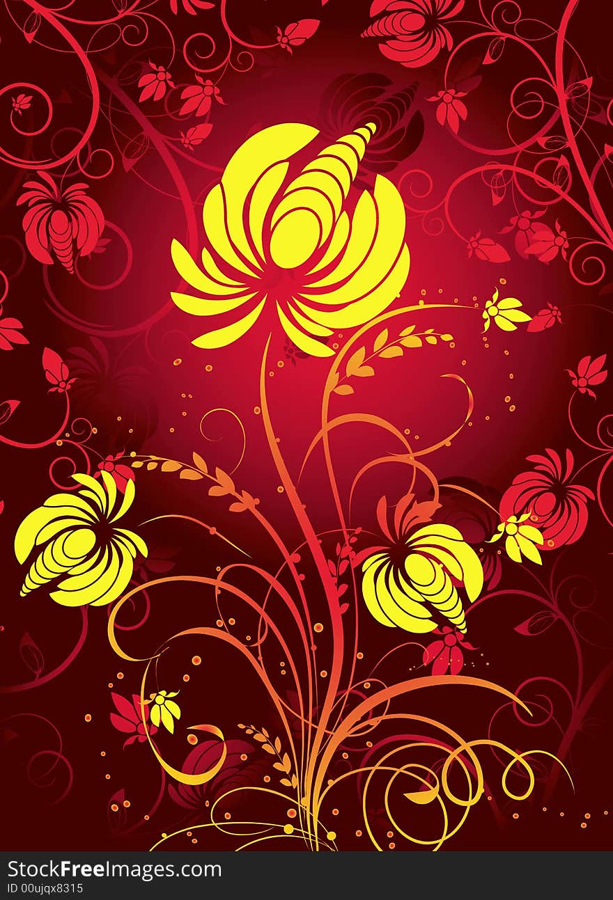 Abstract floral background. A vector format is added. Suits well for a postcard or background. Abstract floral background. A vector format is added. Suits well for a postcard or background