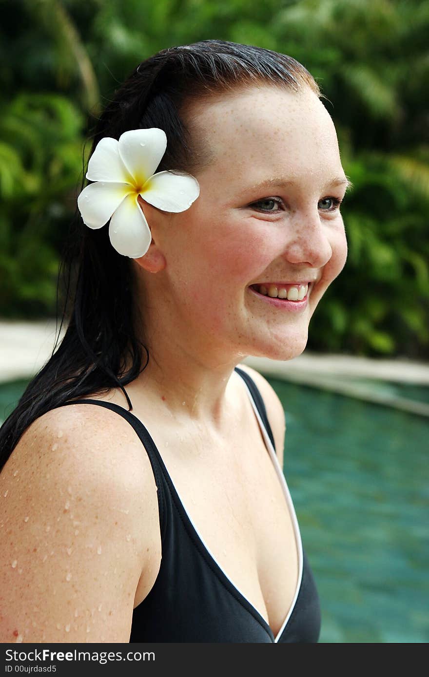 Portrait of a beautiful young woman in her bikini. Portrait of a beautiful young woman in her bikini.