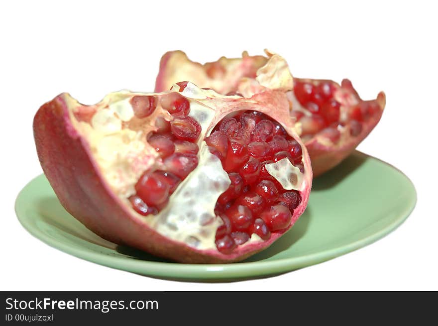 Isoleted picture of piece of pomegranate