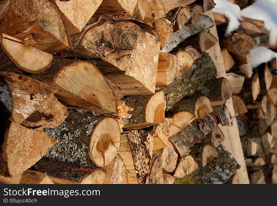 Stacked firewood