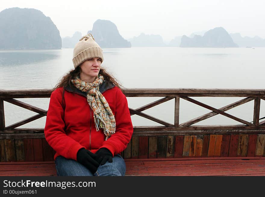 Woman on a boat