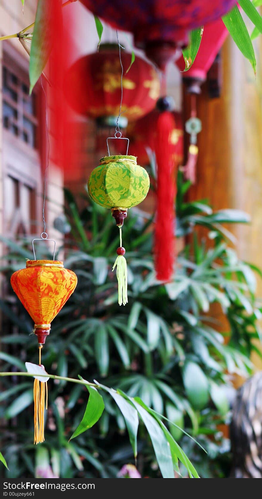 Traditional silk lanterns from Vietnam - travel and tourism.