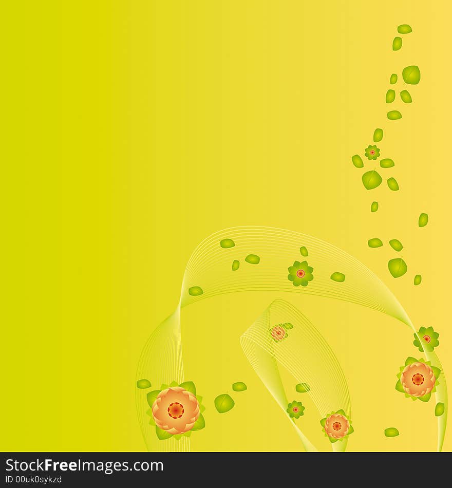 Vector floral elements for design, green background. Vector floral elements for design, green background