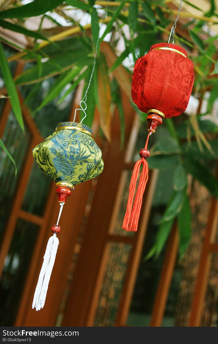 Traditional silk lanterns from Vietnam - travel and tourism.