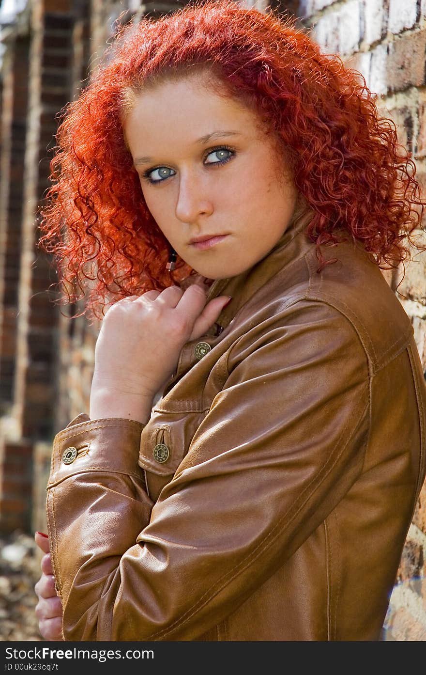 Beautiful young women have red hair