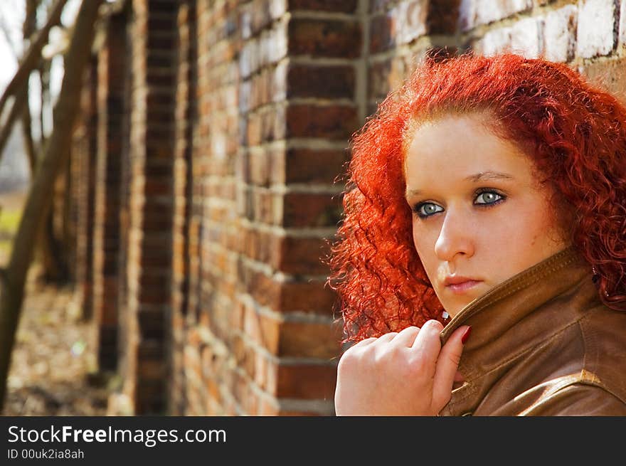 Beautiful young women have red hair