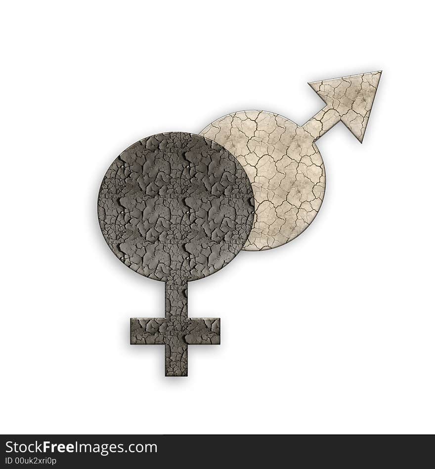 Symbols of men and women on white background