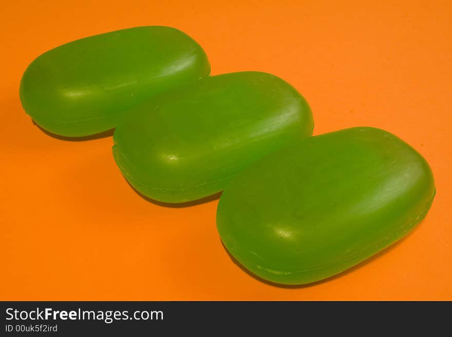 Potash-soap on an orange background