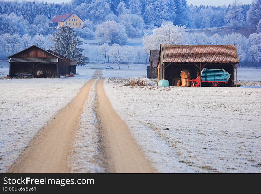 Barns in winter