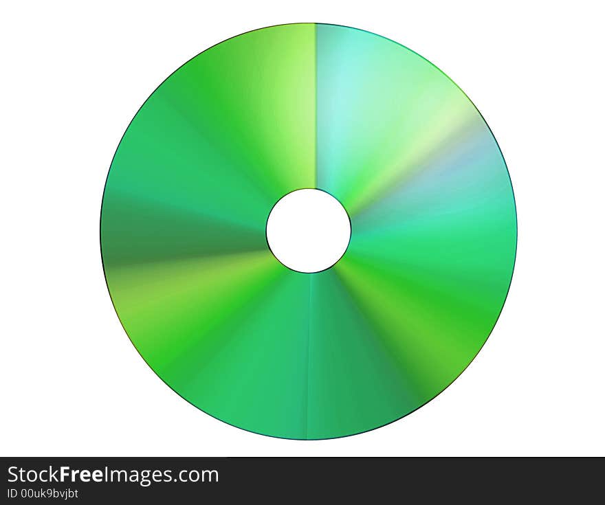 An image of a green compact disc. An image of a green compact disc