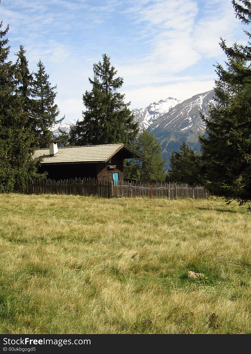 A hut in the Dolomites, Italy