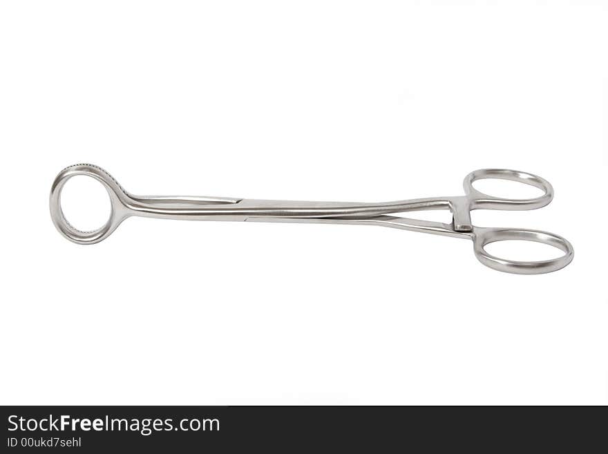 Medical scissors on white background. Isolated