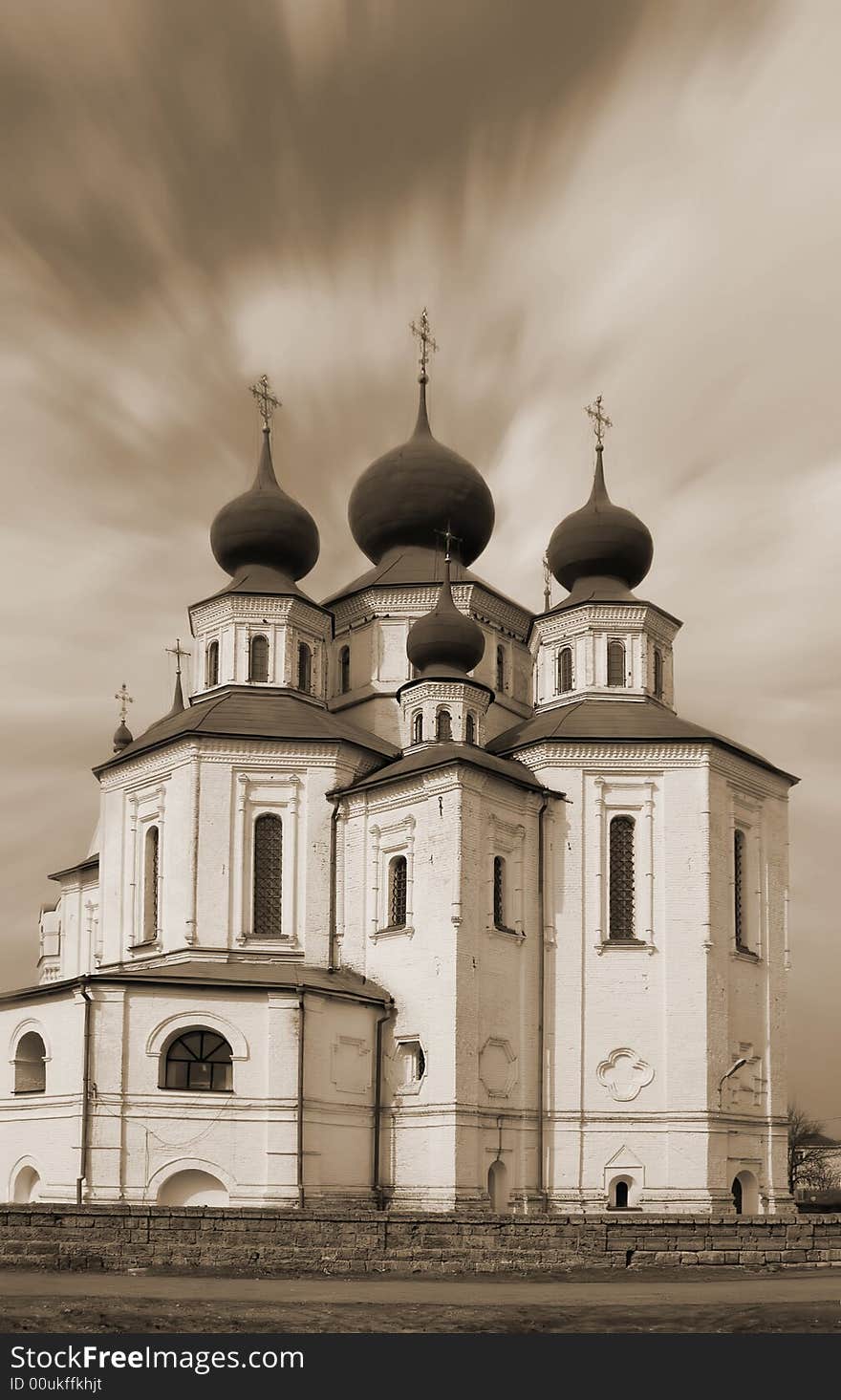 Christian cathedral. Sepia