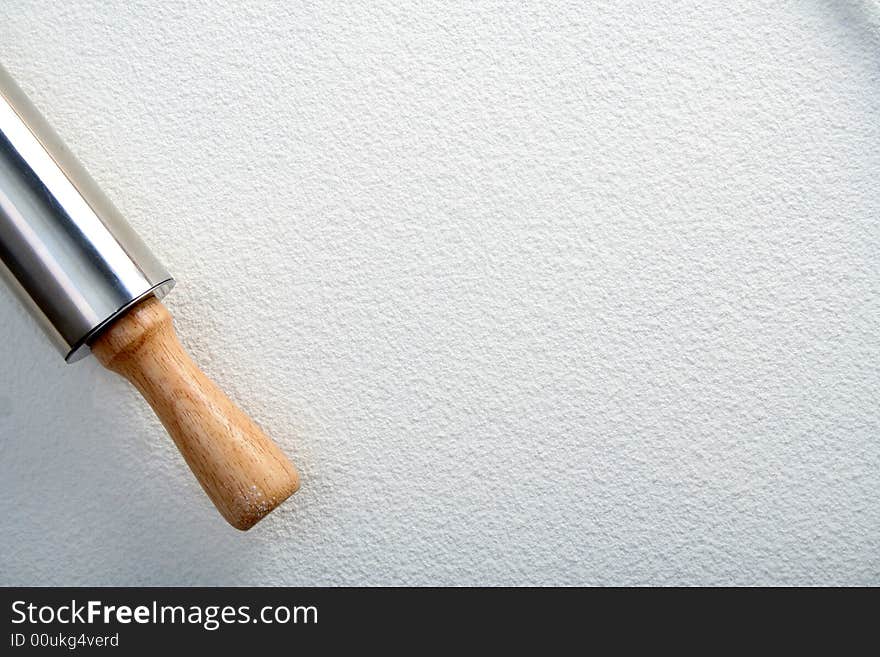 Rolling Pin On Wheat Flour