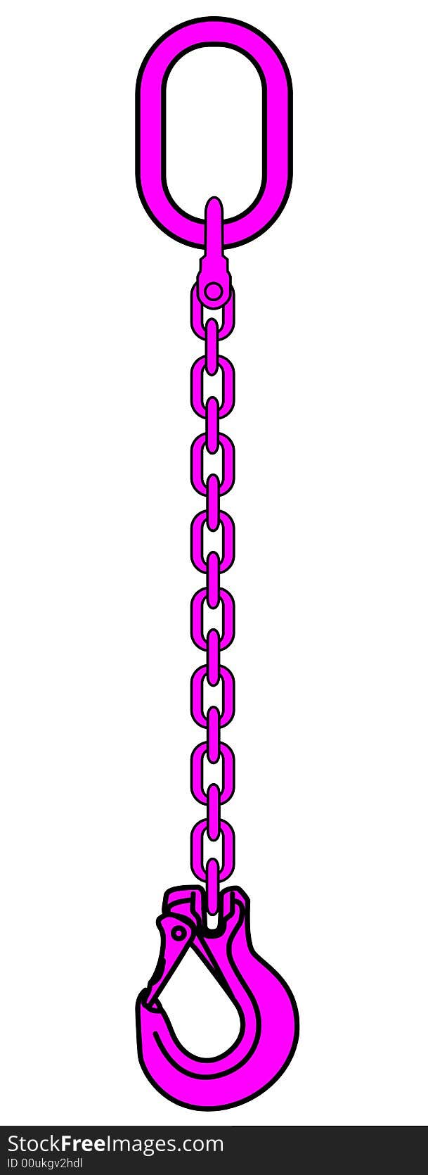 Pink and white illustration of a chain. Pink and white illustration of a chain