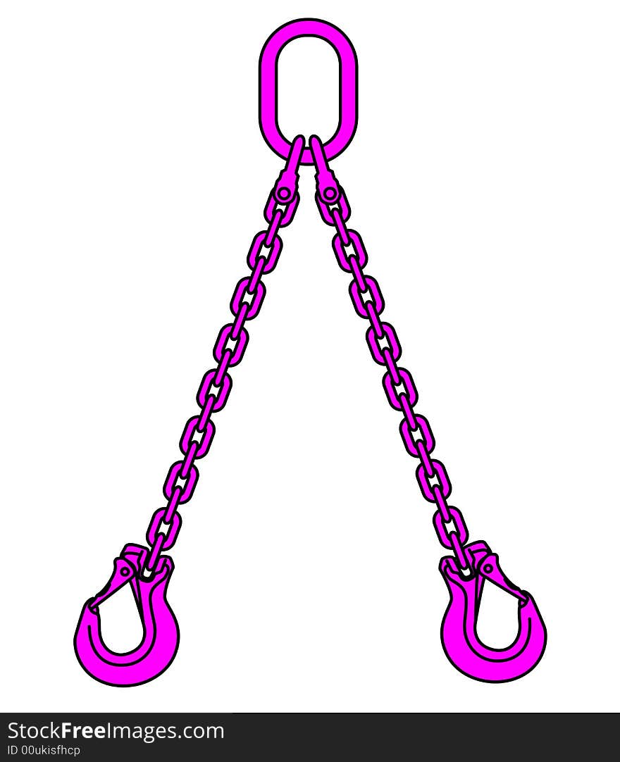 Black and white illustration of a chain. Black and white illustration of a chain