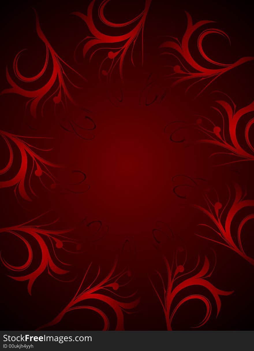 Dark red ornament, vector illustration