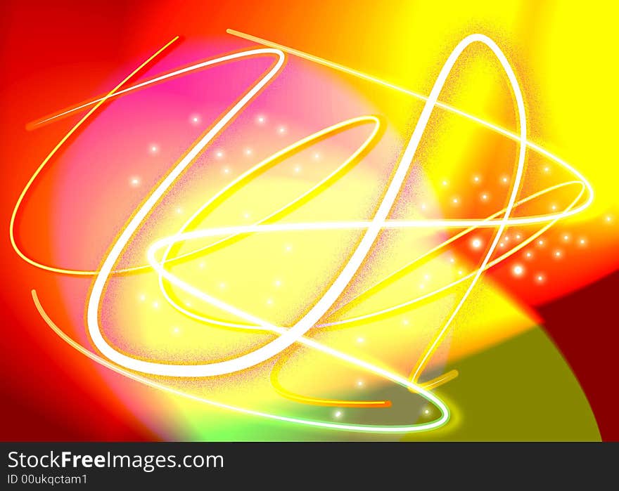 Streaks of Energy are Featured in an Abstract Futuristic Illustration. Streaks of Energy are Featured in an Abstract Futuristic Illustration.