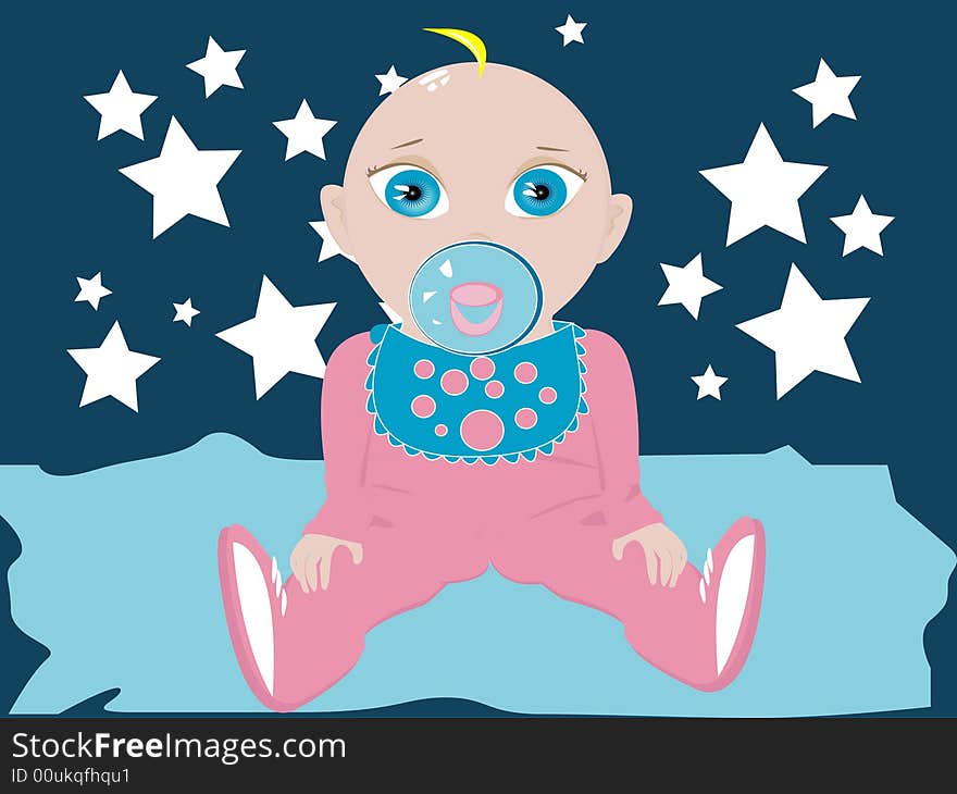 Cute baby boy vector illustration