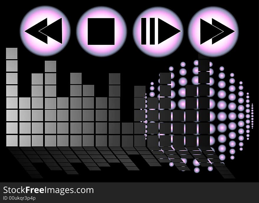 Neon light audio abstract illustration. Neon light audio abstract illustration