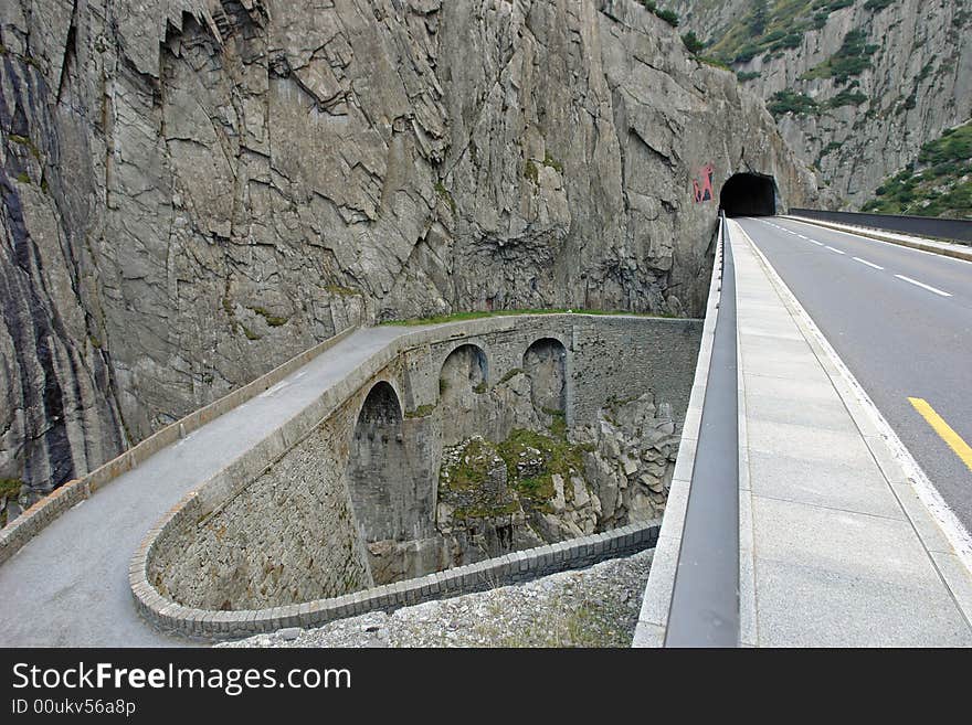 The legendary devil's bridge in the heart of switzerland