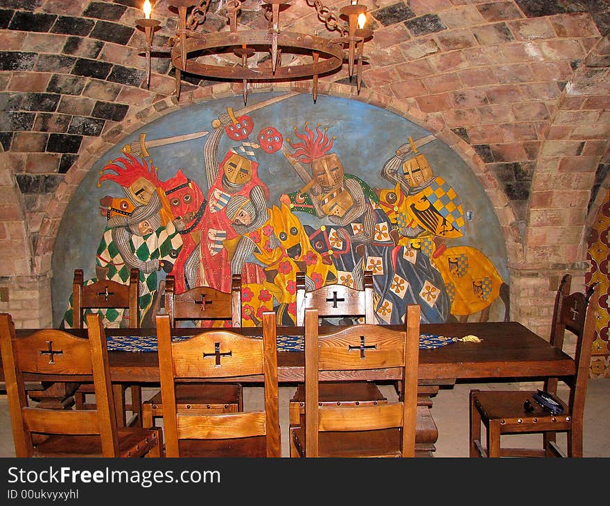 Dining Hall with Mural in Tuscany Style
Castle located in Napa Valley, Califonia. Dining Hall with Mural in Tuscany Style
Castle located in Napa Valley, Califonia